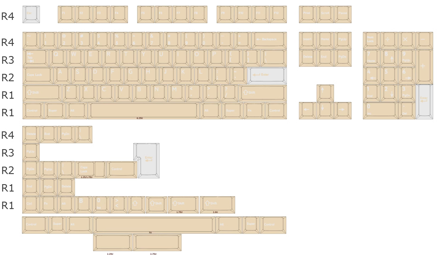 [In Stock] Desert Mirage Cherry Profile Dye Sublimation PBT Keycaps