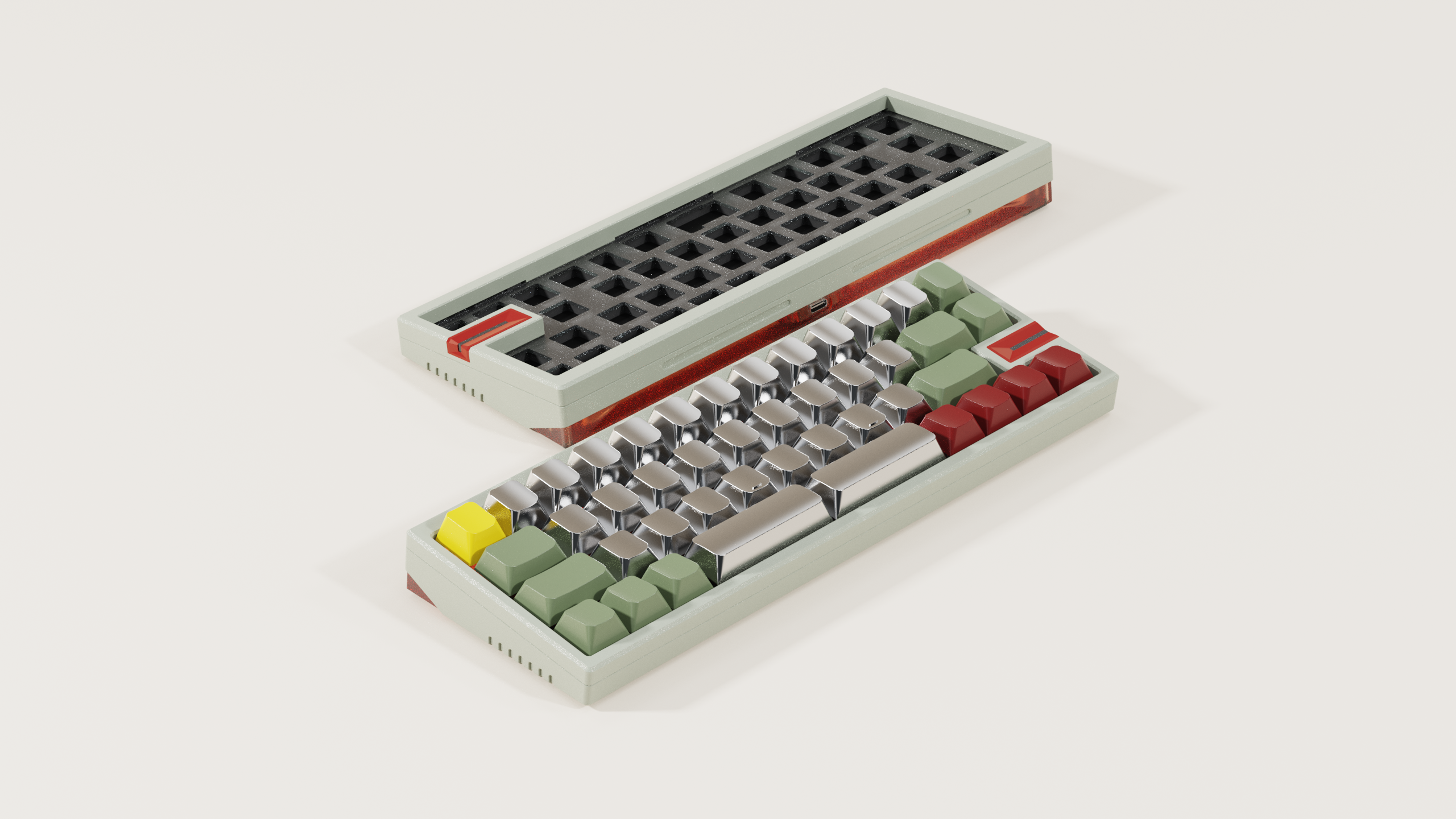 [GB] GuangQi 40 Mechanical Keyboard Kit - Dual Mode, Split Space, Combination Of Aluminum And Acrylic