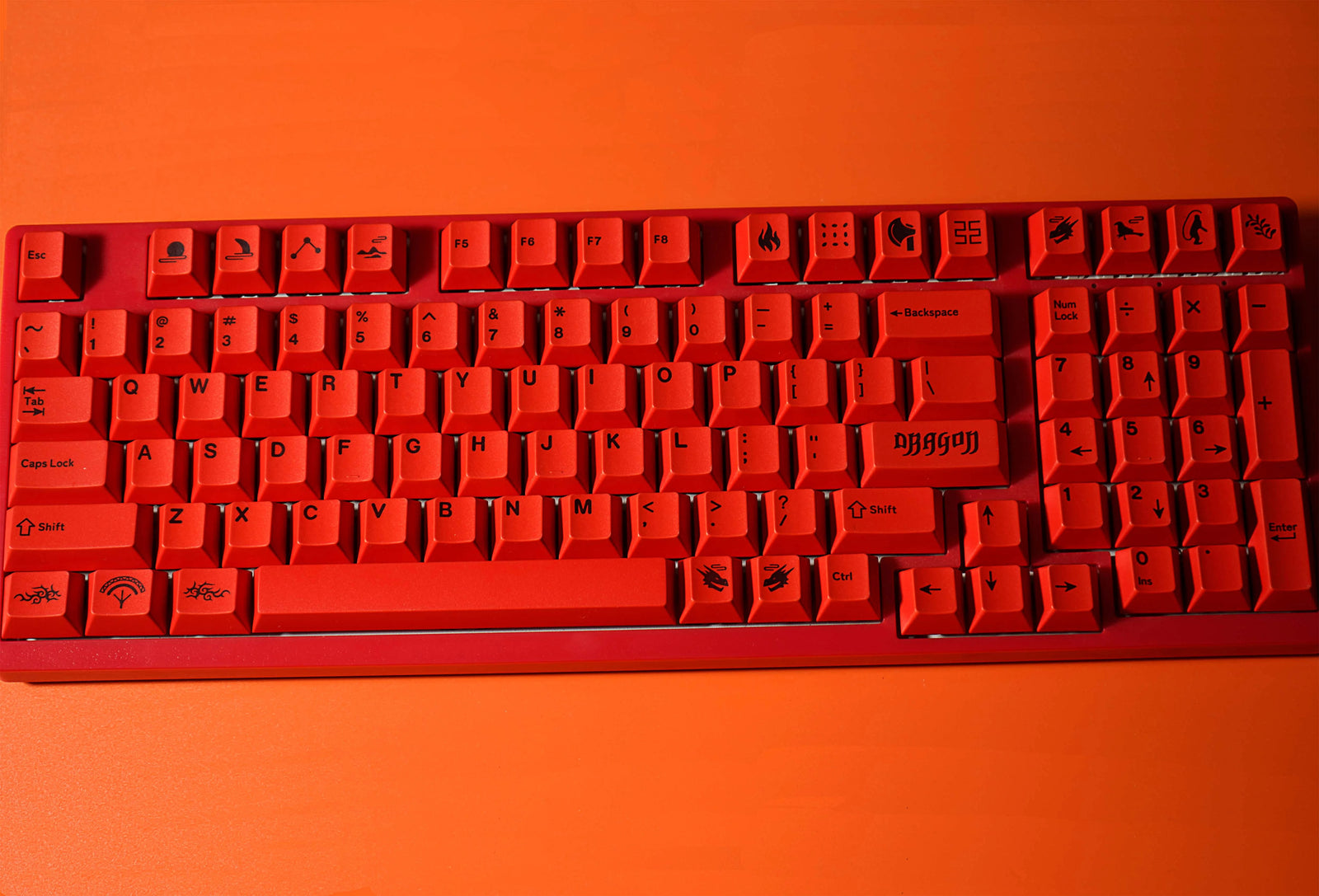 [In Stock] Red Dragon Cherry Profile Dye Sublimation PBT Keycaps