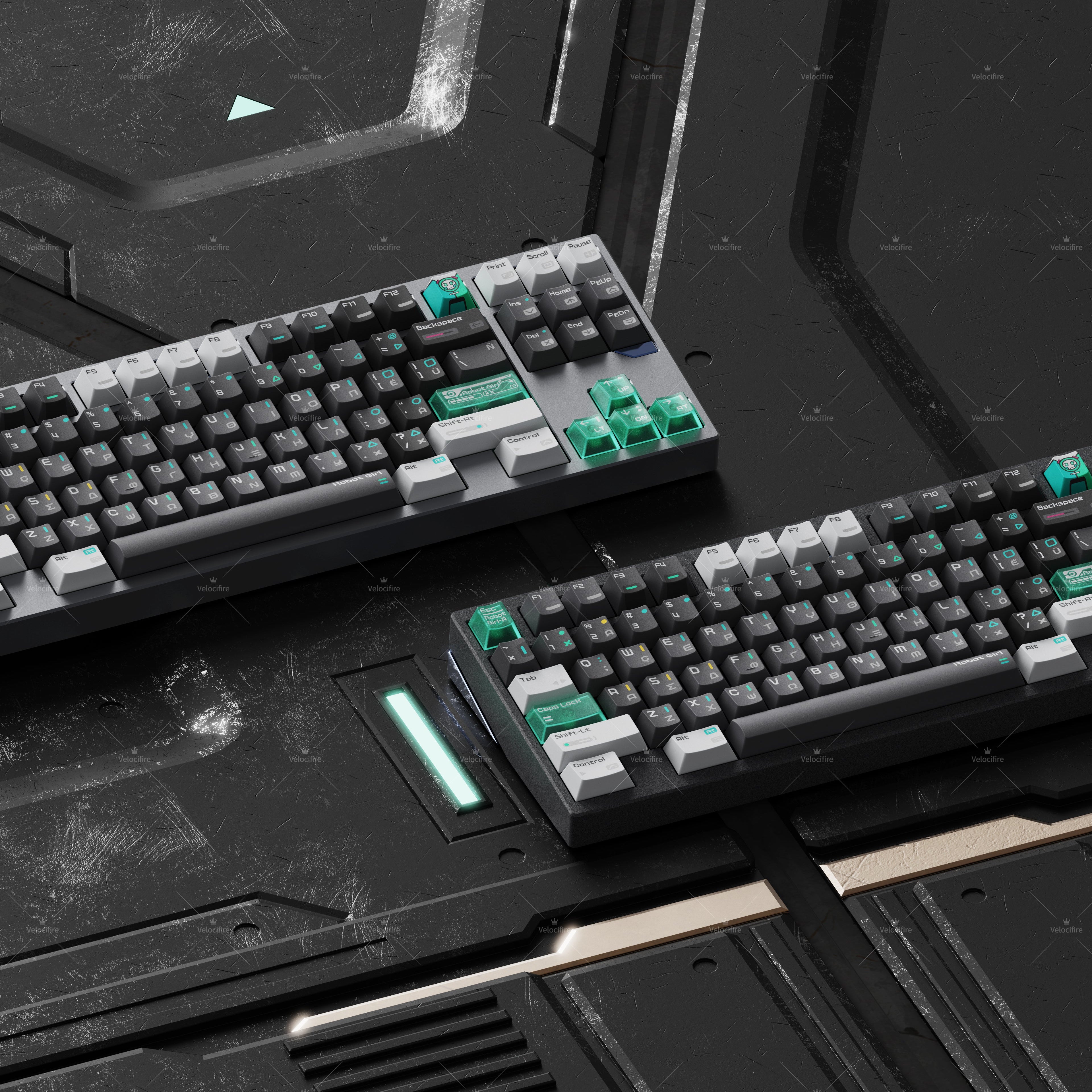 [In Stock] Robot Girl Dye Sublimation Cherry Profile Keycaps