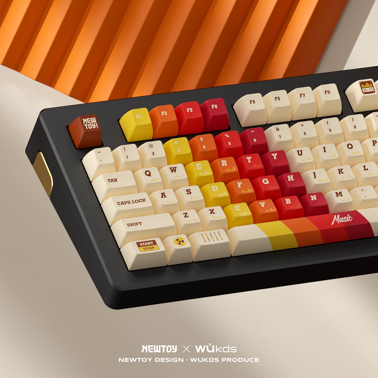 [In Stock] Vintage 1970 Music Theme KCA/Cherry PBT Keycaps Set