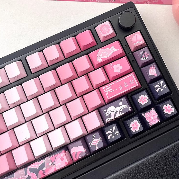 [In Stock] TaoYaoLong Chinese Style Cherry PBT Shine Through Keycaps Set (Free Shipping To Some Countries)