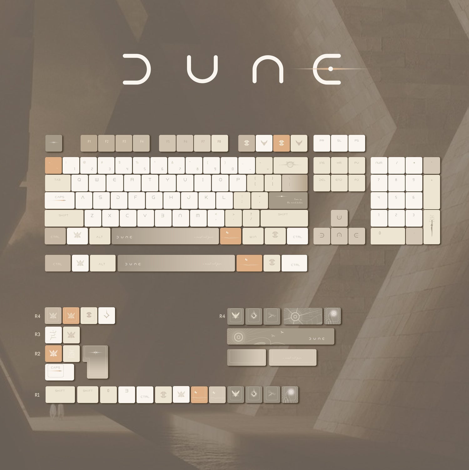 [In Stock] Dune Cherry Profile Keycaps