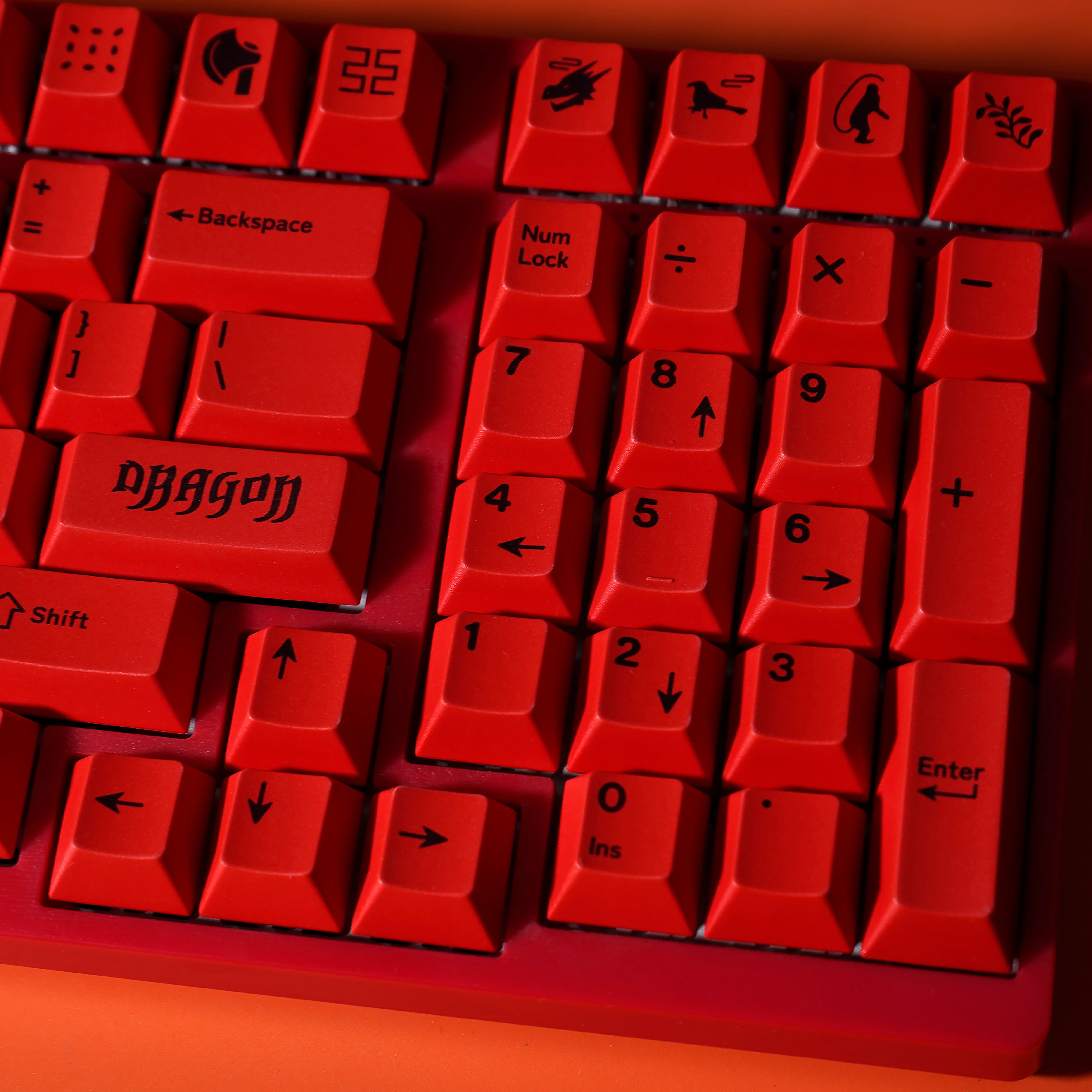 [In Stock] Red Dragon Cherry Profile Dye Sublimation PBT Keycaps