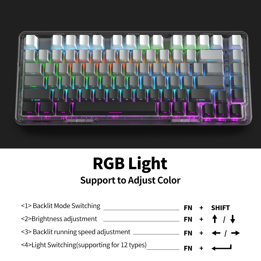 [In Stock] ZT82 Tri-Mode Wireless Full RGB Hot-Swappable Pre-Built Mechanical Keyboard