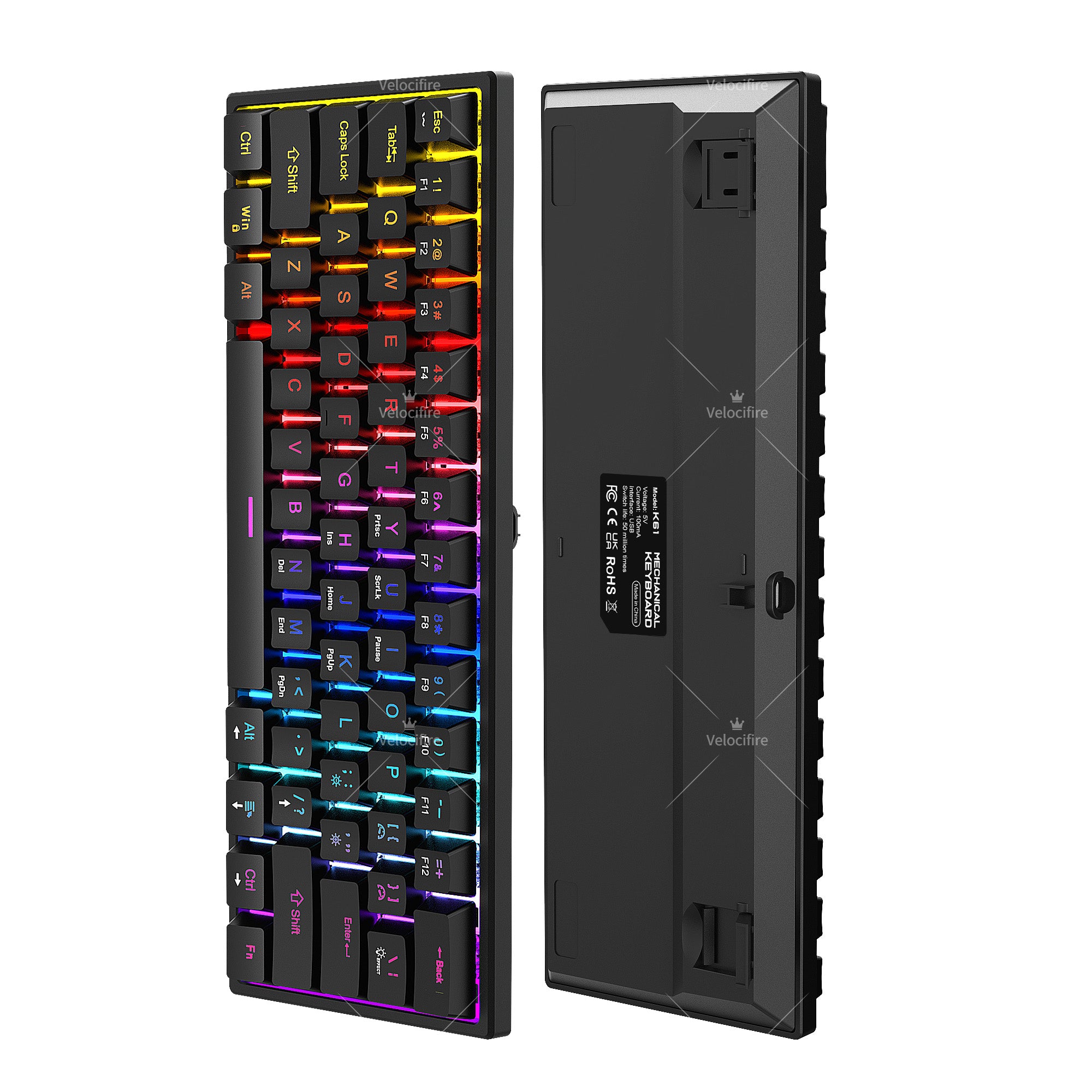 [In Stock] Zerodate K61 60% Wired Full RGB Mechanical Keyboard