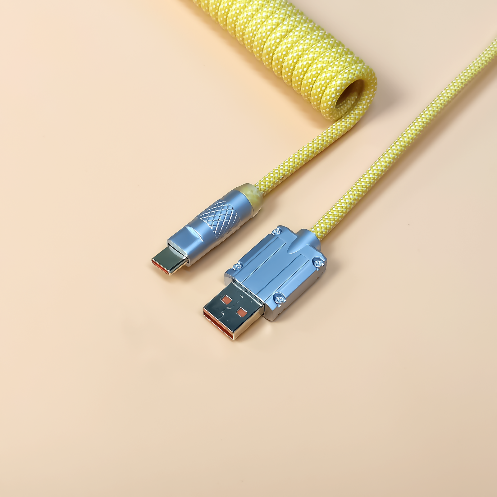 [In Stock] Macaron Handmade Mechanical Keyboard Coiled Usb-C Cable