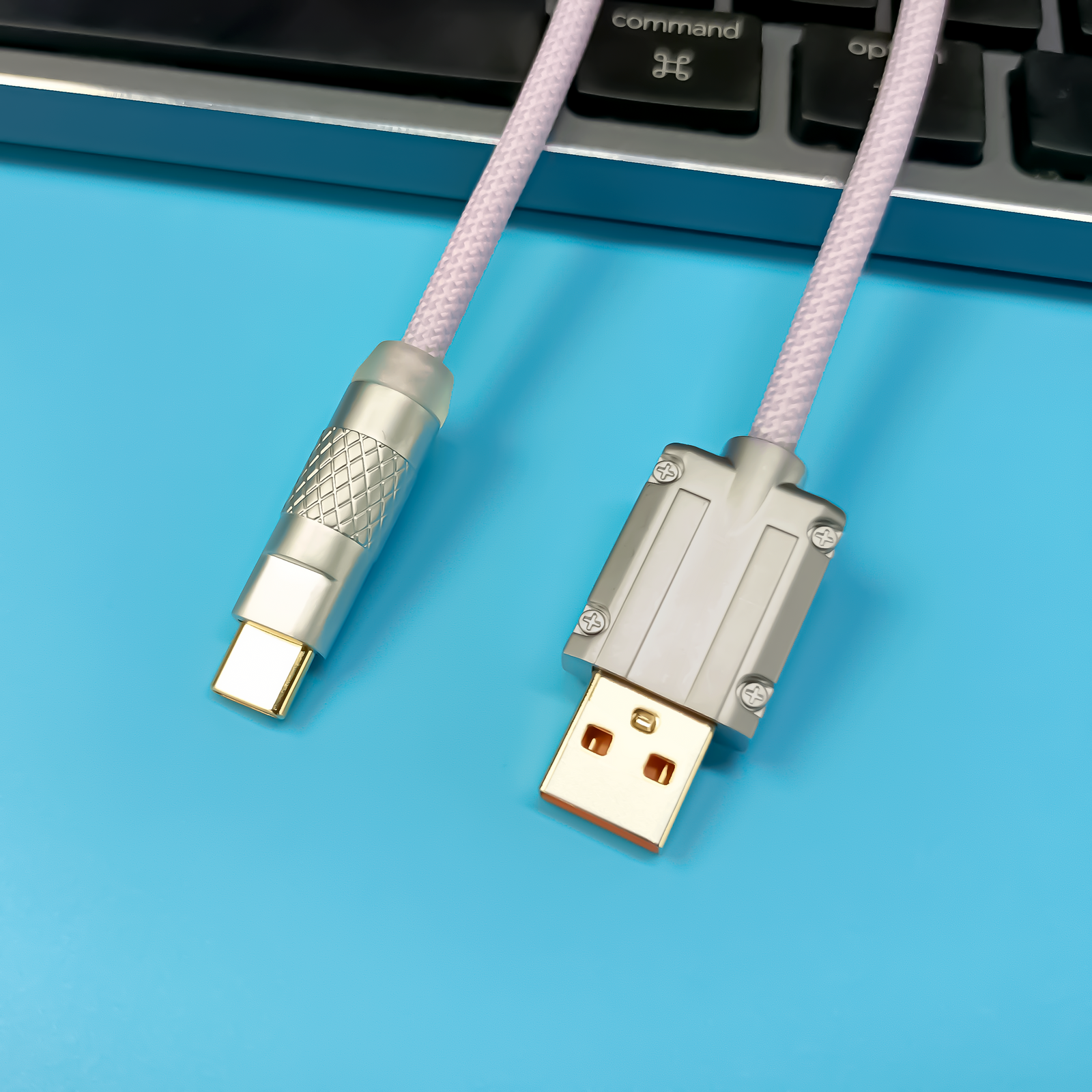 마카롱 수제 기계식 키보드 코일 USB-C 케이블 